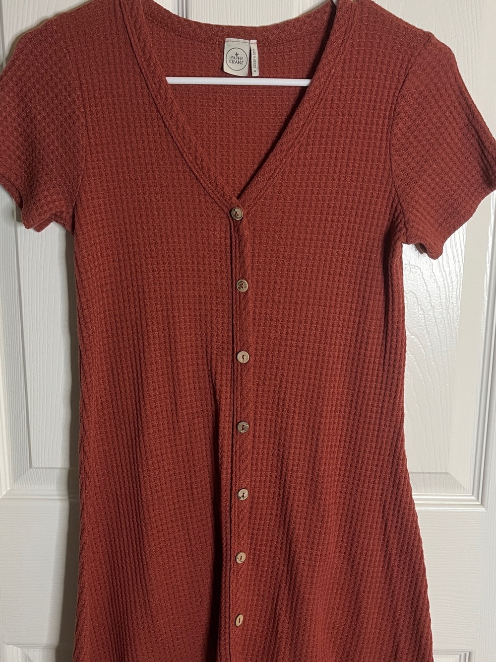 Button-Front Mini Dress - Picture 5 of 7